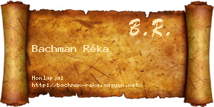 Bachman Réka névjegykártya